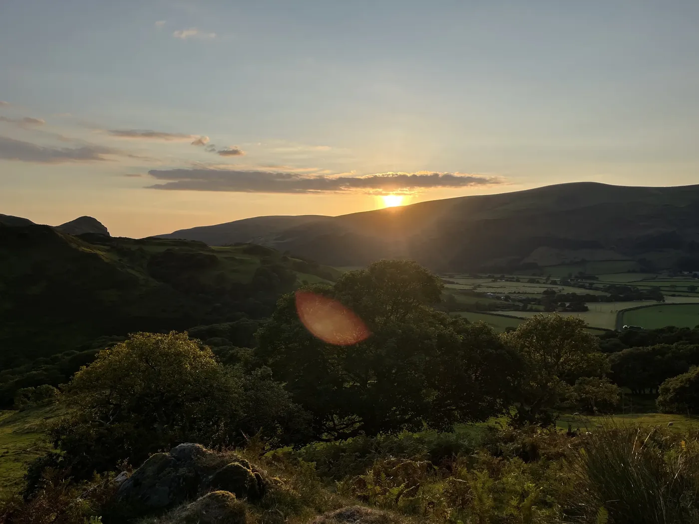 Sunset over North Wales mountains